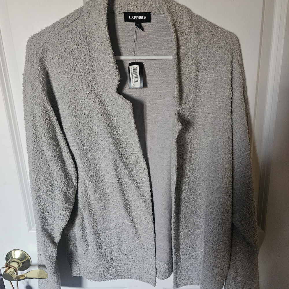 Express Women's Light Gray Cardigan